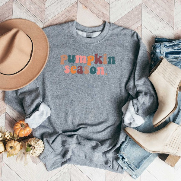Pumpkin Season Colorful Words Graphic Sweatshirt