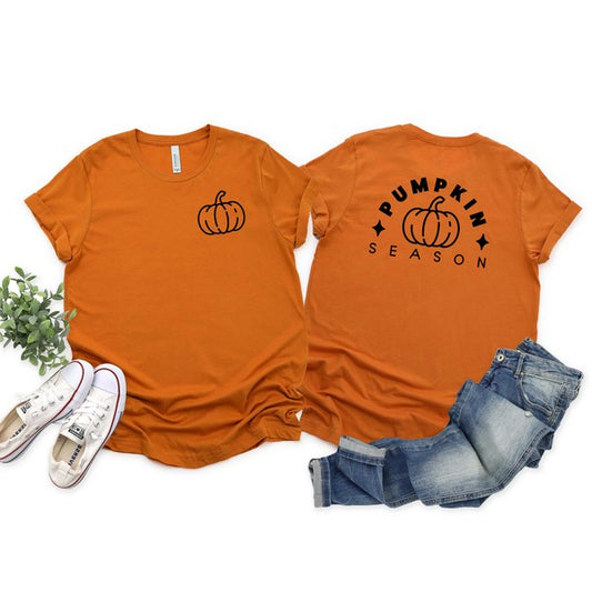 Pumpkin Season Pumpkin Front & Back Graphic Tee