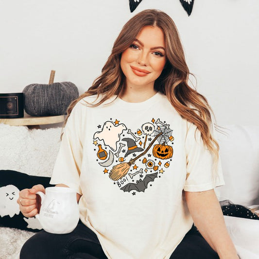 Halloween Heart Garment Dyed Tee