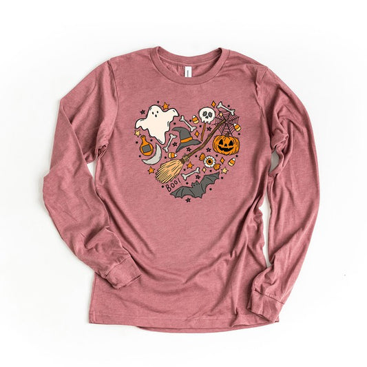 Halloween Heart  Long Sleeve Graphic Tee