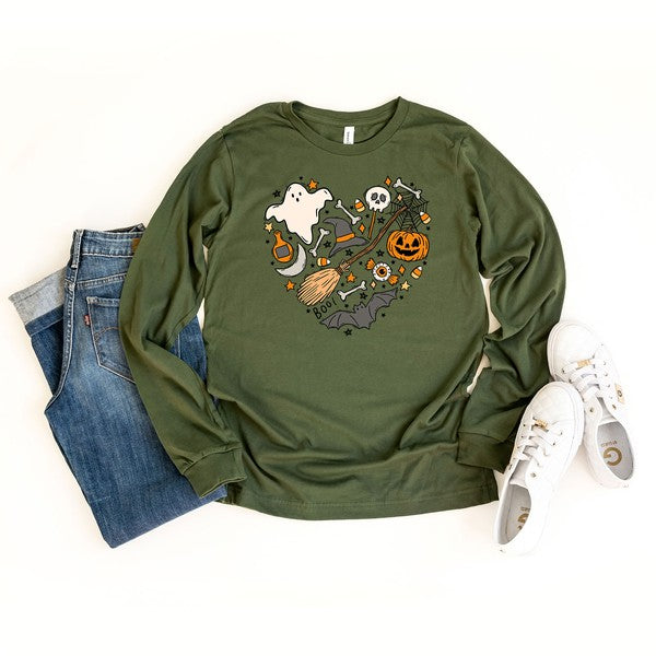 Halloween Heart  Long Sleeve Graphic Tee