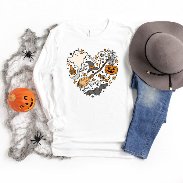 Halloween Heart  Long Sleeve Graphic Tee