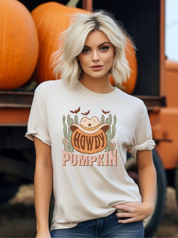 Howdy Pumpkin Cactus Crew Neck Tee