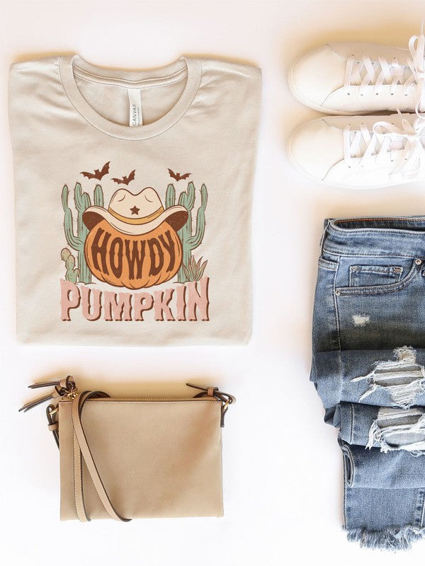 Howdy Pumpkin Cactus Crew Neck Tee