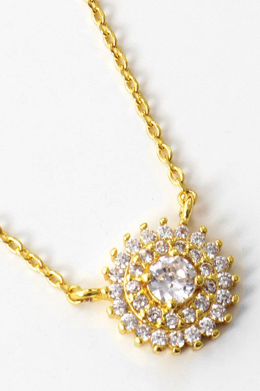 Gold-Dipped Rhinestone Bridesmaid Necklace